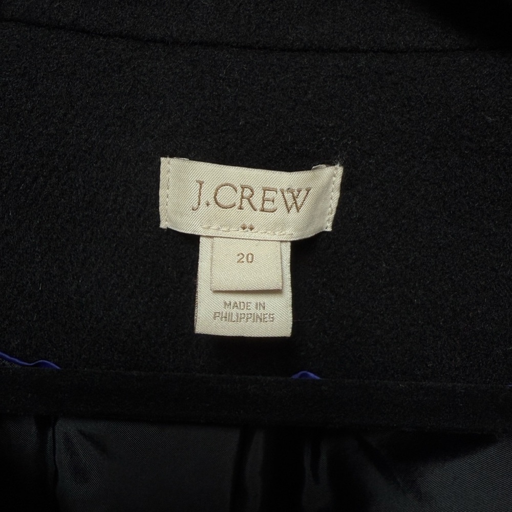 J.Crew Tailored Wool Peacoat — Plus Size 20 — Black Neutral Chic Winter Preppy - Picture 3 of 9